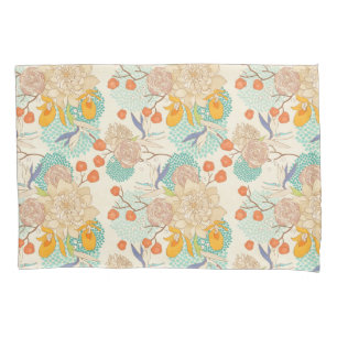 Colourful Floral Garden Pattern Pillowcase