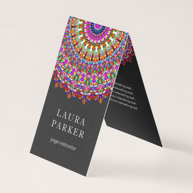 Colourful Floral Geometric Mandala Business Card (Front)
