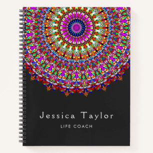 Colourful Floral Geometric Mandala Notebook