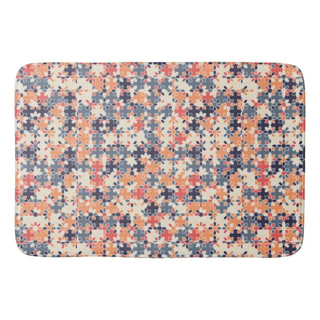 Colourful Floral Geometric Seamless Pattern  Bath Mat (Front)