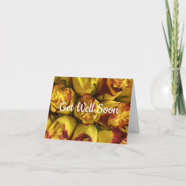 Colourful Floral Get Well Soon  Thank You Card (Front)