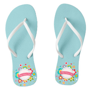 Colourful Floral Happy Mother's Day   Flip Flops
