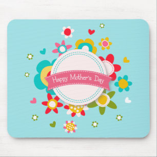 Colourful Floral Happy Mother's Day   Mouse Pad