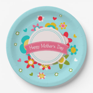 Colourful Floral Happy Mother's Day   Paper Plate