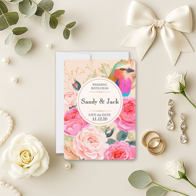 Colourful Floral Hummingbird Bridesmaid Proposal Save The Date (Creator Uploaded)