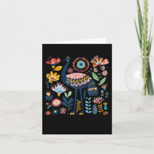 Colourful Floral Illustration Featuring A Whimsica Card