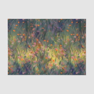 Colourful, floral, impressionist style wildflowers tissue paper