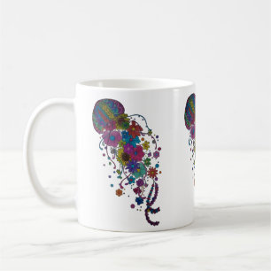 Colourful Floral Jellyfish Mandala Mug