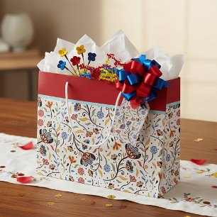 Colourful floral large gift bag