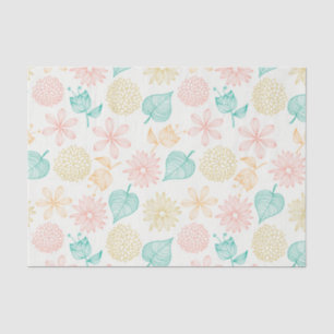 Colourful floral leafy pattern Tissue Paper