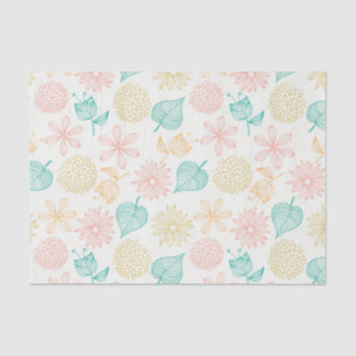 Colourful floral leafy pattern Tissue Paper