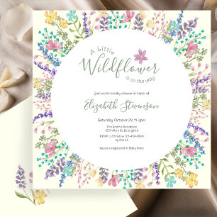 Colourful Floral Little Wildflower Baby Shower Invitation