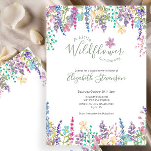 Colourful Floral Little Wildflower Baby Shower Invitation