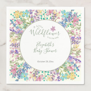 Colourful Floral Little Wildflower Baby Shower  Napkin