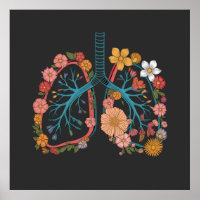 Colourful Floral Lungs Vector Illustration gift