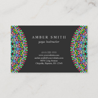 Colourful Floral Mandala Business Card