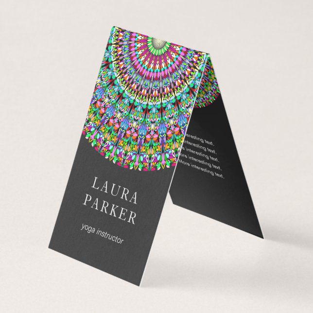 Colourful Floral Mandala Business Card (Front)
