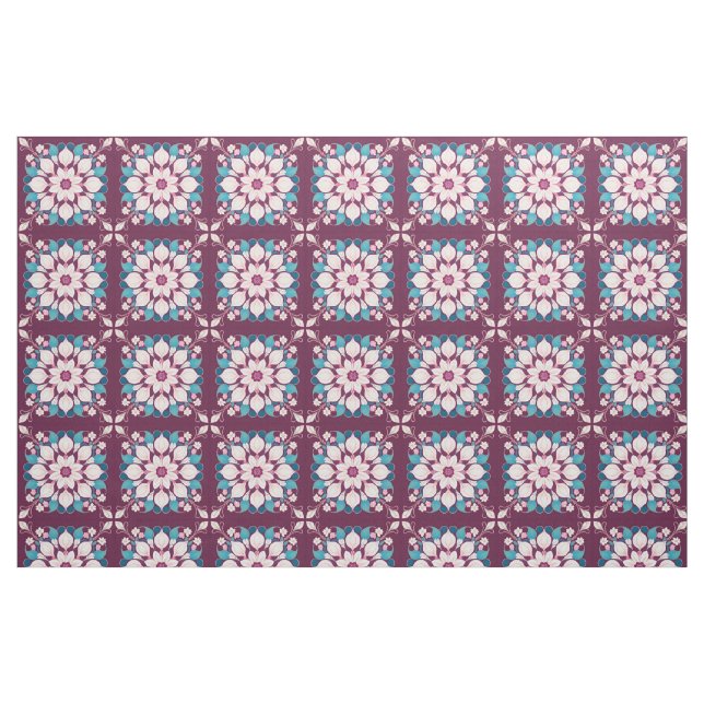 Colourful Floral Mandala Design Fabric (Fat Quarter)