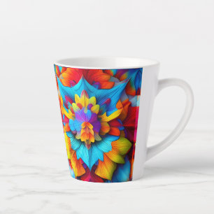 Colourful Floral Mandala Design  Latte Mug