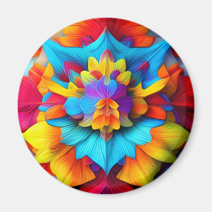 Colourful Floral Mandala Design  Magnet