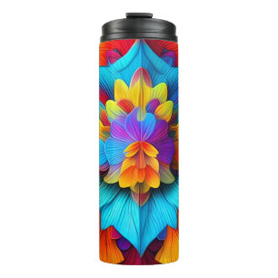 Colourful Floral Mandala Design Thermal Tumbler