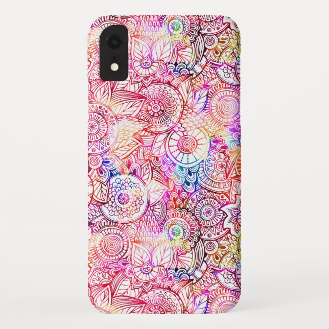 Colourful Floral Mandala Pattern Case-Mate iPhone Case (Back)