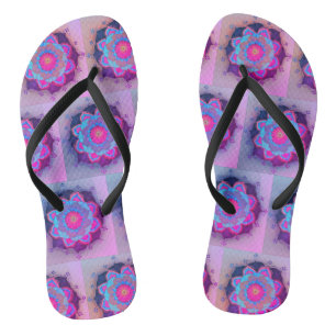 Colourful Floral Mandala Pattern  Thongs