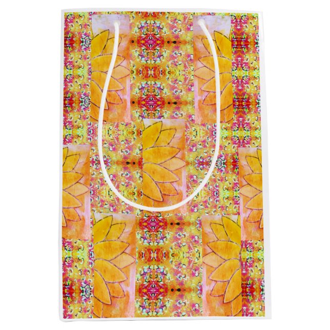 Colourful Floral  Medium Gift Bag (Front)