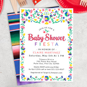 Colourful Floral Mexican Fiesta Baby Shower  Invitation