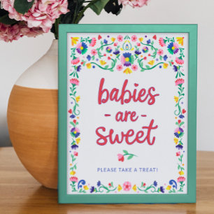 Colourful Floral Mexican Fiesta Baby Shower Treat Poster