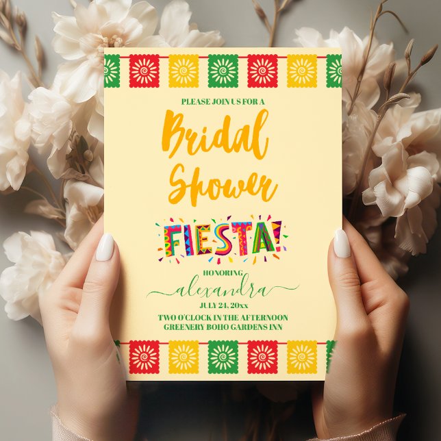 Colourful Floral Mexican Fiesta Bridal Shower Invitation (Creator Uploaded)