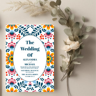 Colourful Floral Mexican Fiesta Wedding Invitation