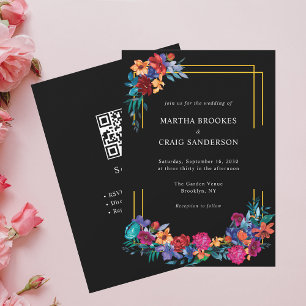 Colourful Floral Mexican Fiesta Wedding Invitation