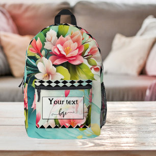 Colourful Floral Modern Art  Printed Backpack
