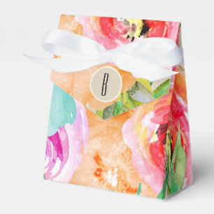 Colourful Floral Modern Rustic Botanical Kraft Favour Box