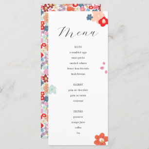Colourful Floral Mother's Day Brunch Menu