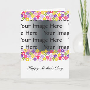 colourful floral mother's day photo card