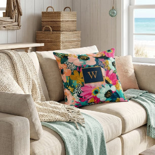 Colourful Floral Name  Cushion