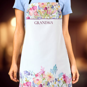 Colourful Floral Name Gift – Birthday for Grandma Apron