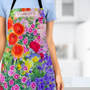 Colourful Floral Name Gift – Birthday for Mum Apron