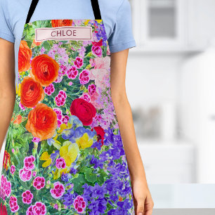 Colourful Floral Name Gift – Birthday for Niece Apron