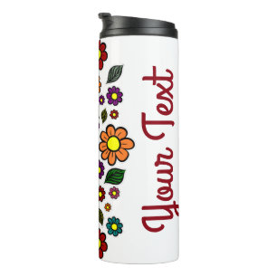 Colourful Floral Nature Pattern Thermal Tumbler