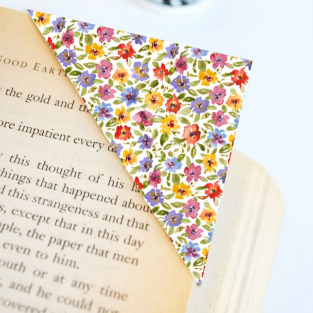 Colourful floral Origami corner bookmark (Creator Uploaded)