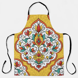 Colourful floral ornament seamless pattern apron