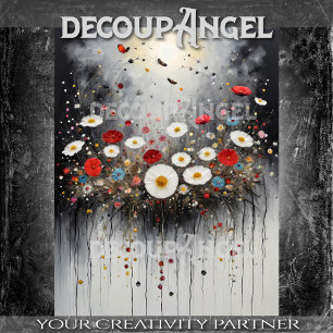 Colourful Floral Ornament Ver. - Decoupage - Tissue Paper