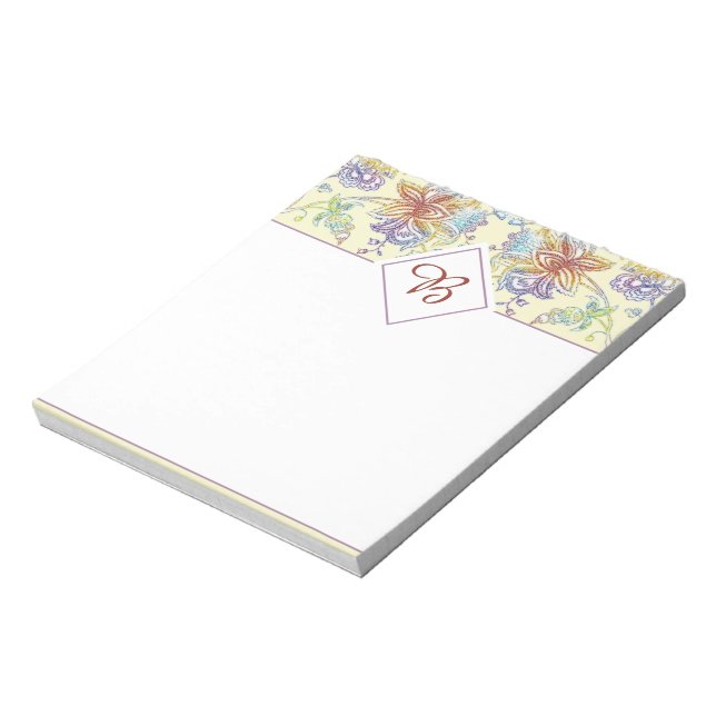 Colourful floral paisley notepad (Rotated)