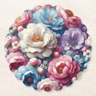 Colourful Floral Paper Coasters – More Shapes