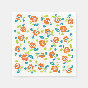 Colourful floral paper napkins