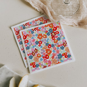 Colourful Floral Paper Party Napkin