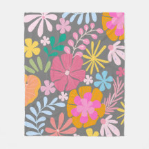 Colourful floral pastel colours Grey
